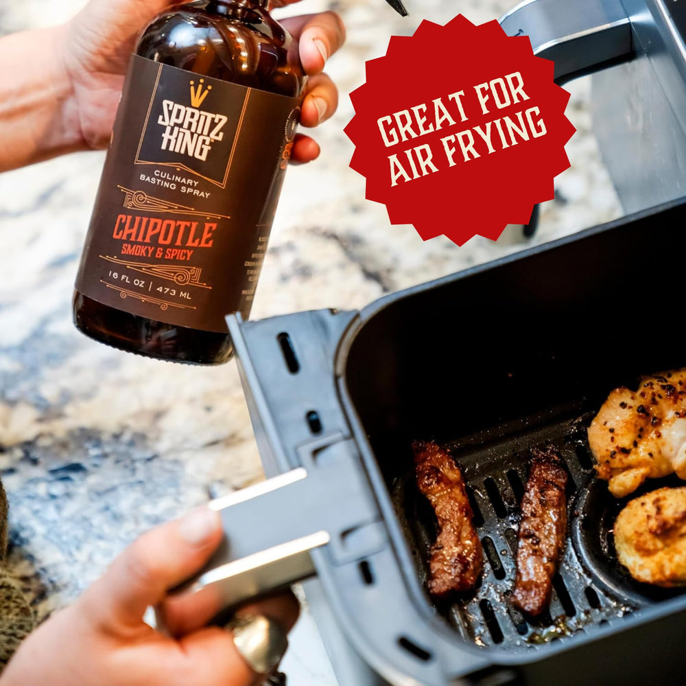 Spritz King works in air frying for moisture-sealed results