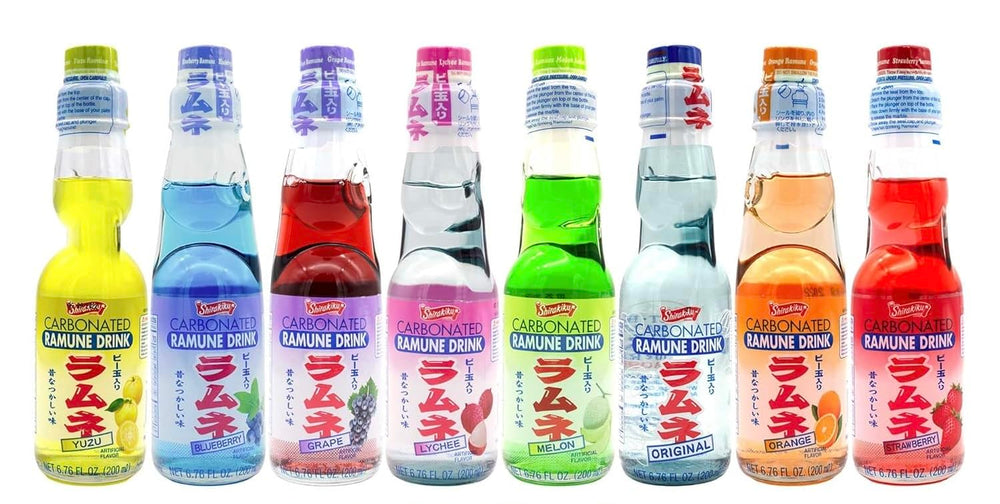 Sprout Talk Ramune variety-pack marble seal close-up for nostalgic sipping moments.