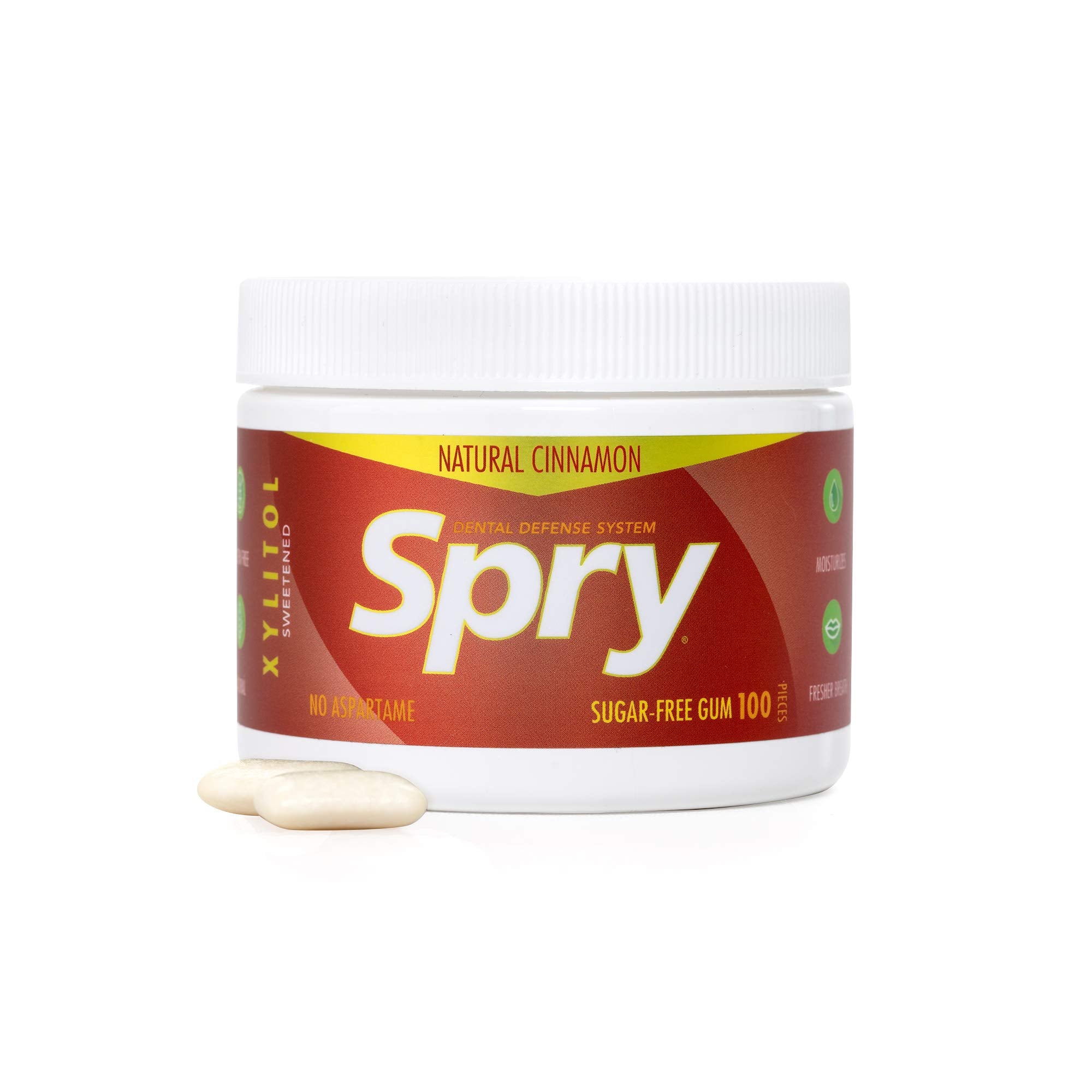 Spry Gum after-meal use for fresh breath.