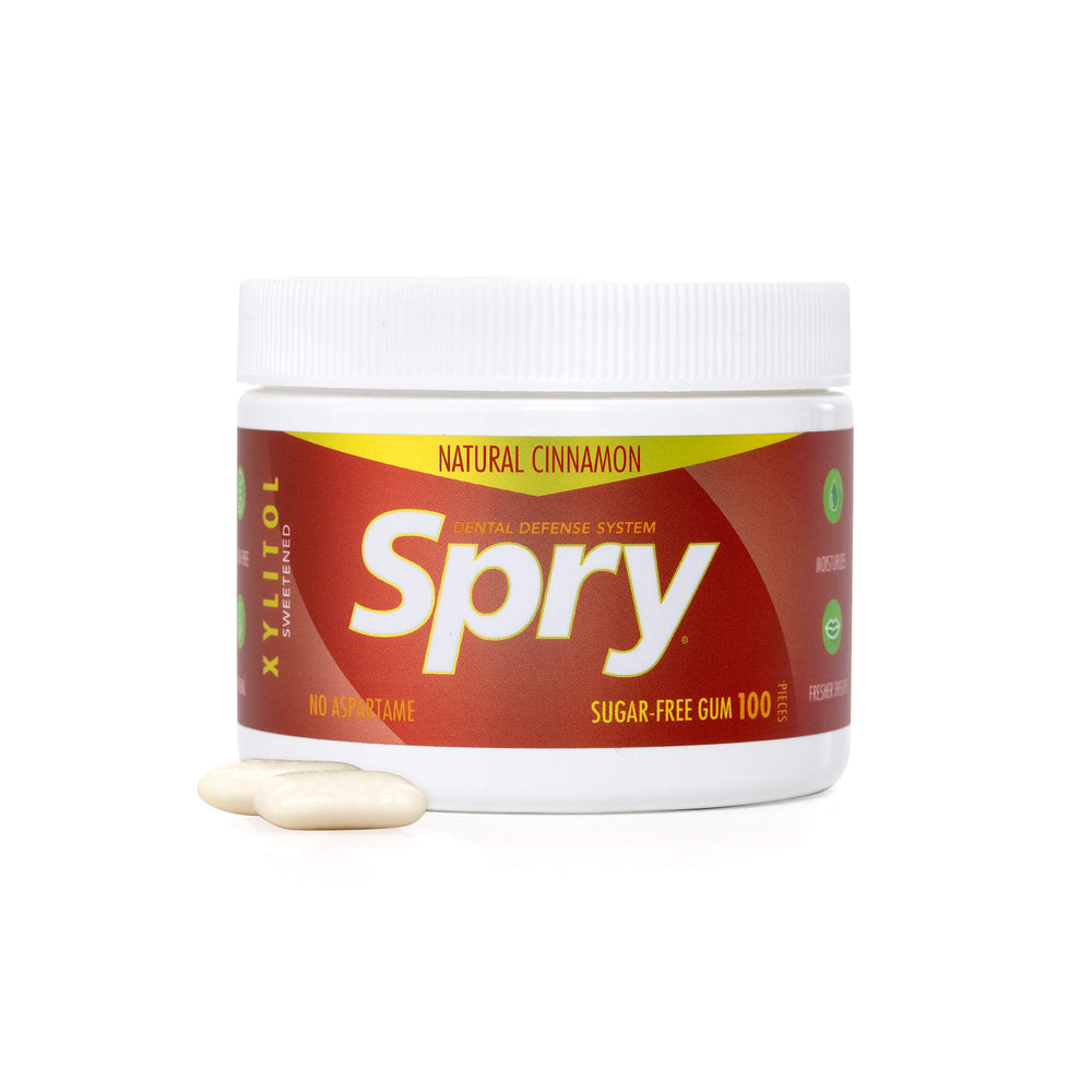 Spry Gum after-meal use for fresh breath.