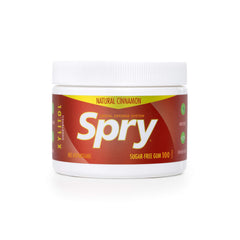 Spry Cinnamon Xylitol Gum closeup highlighting natural sweetness.