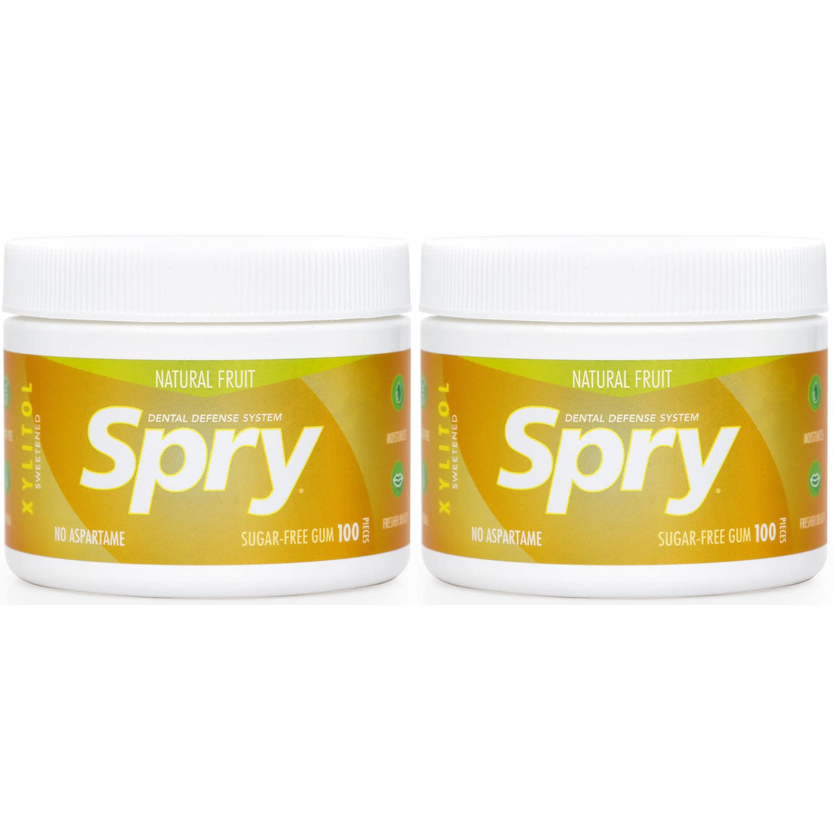 Spry Fresh Fruit gum container closed keeps gum fresh on the go.