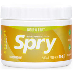 Spry Fresh Fruit gum pack front for easy selection during a busy day.