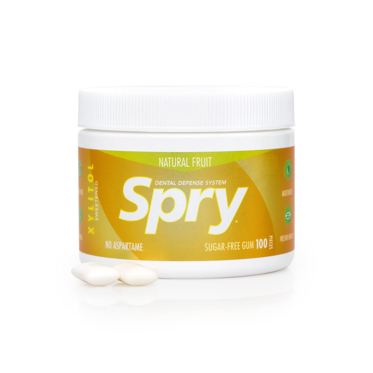 Spry Fresh Fruit Gum packaging lid for on-the-go freshness