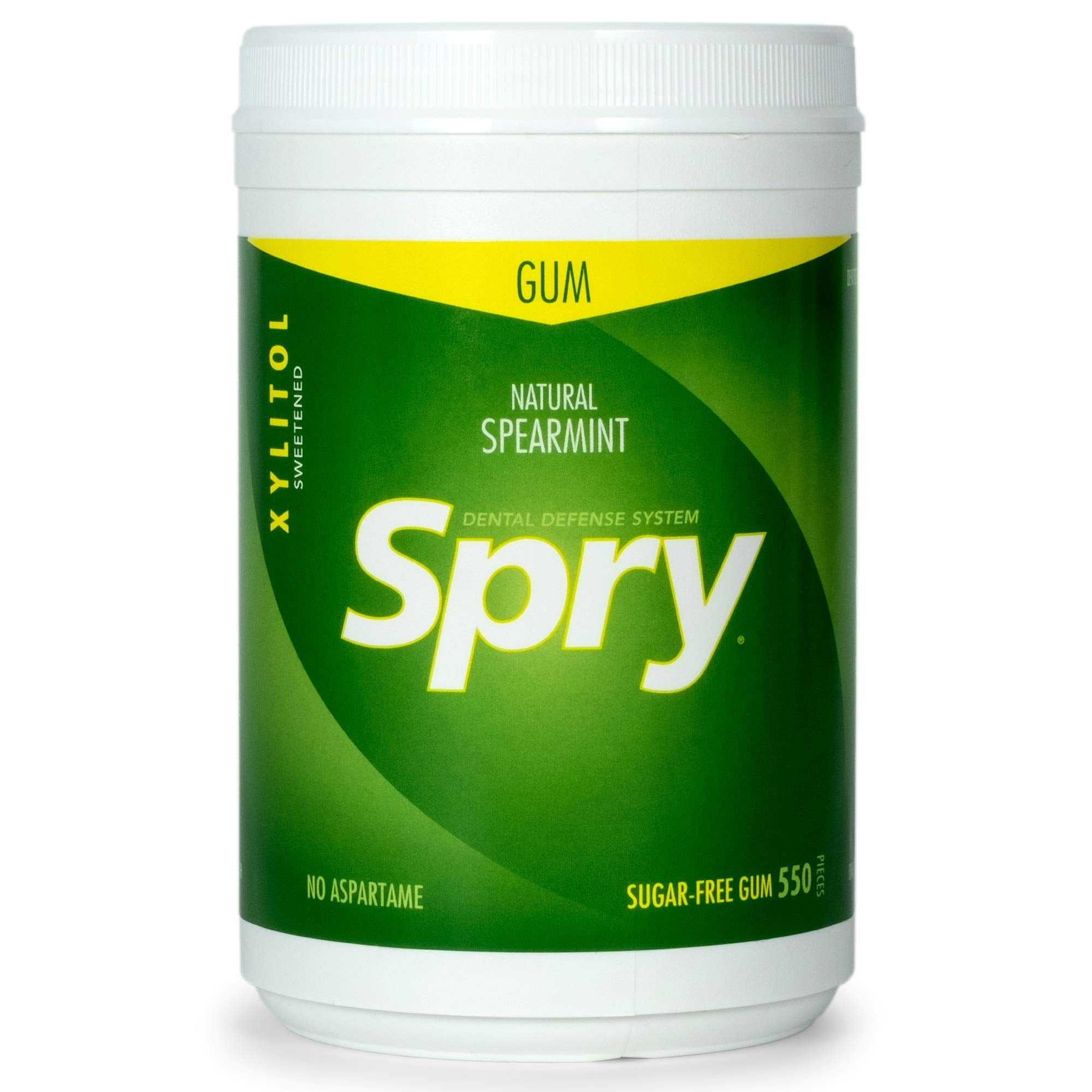 Spry packaging highlights aspartame-free gluten-free non-GMO benefits