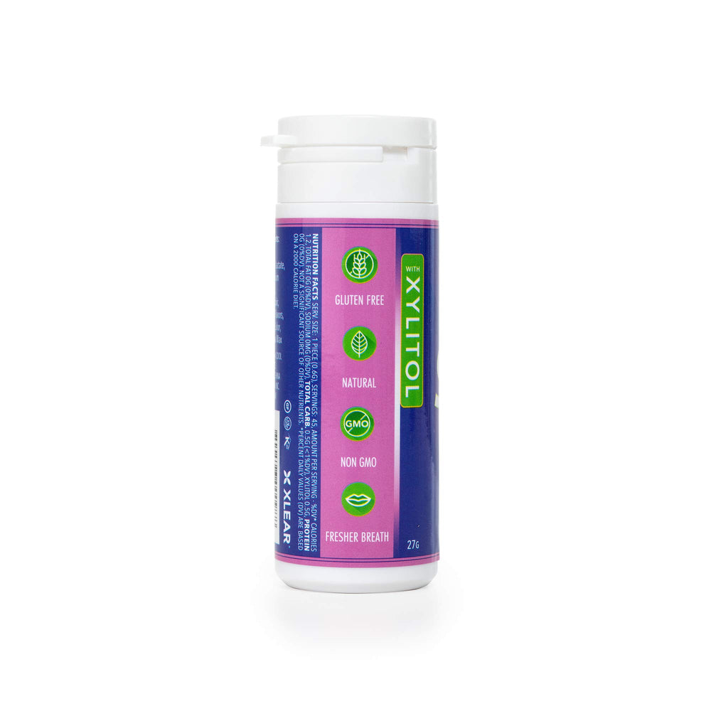 Shelf display of Spry Berry Blast Mints with gluten-free and non-GMO labeling.