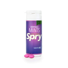 Single Spry Berry Blast Mint held for on-the-go refreshment.