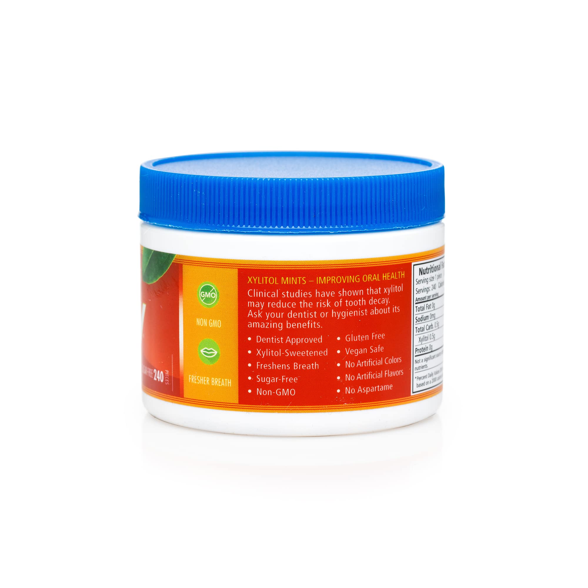 Spry Xylitol Cinnamon Mints on a clean surface ready to refresh