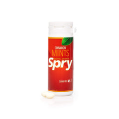 Spry Xylitol Cinnamon Mints on-the-go for quick breath refreshment after meals.