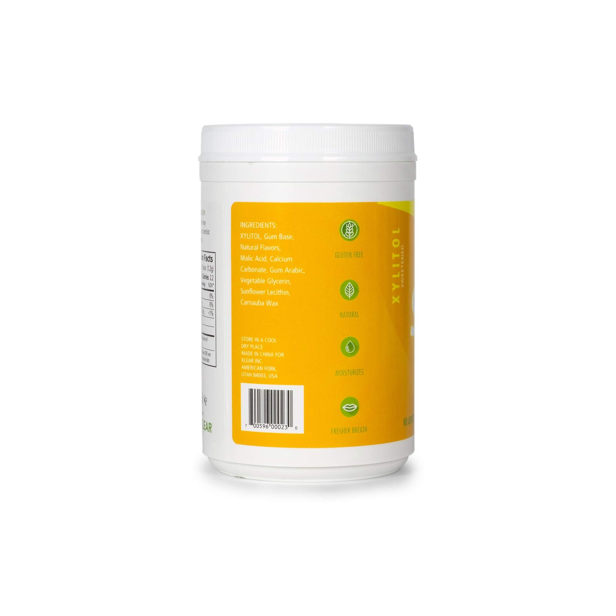 Spry Xylitol gum ingredients label highlights sugar-free formula