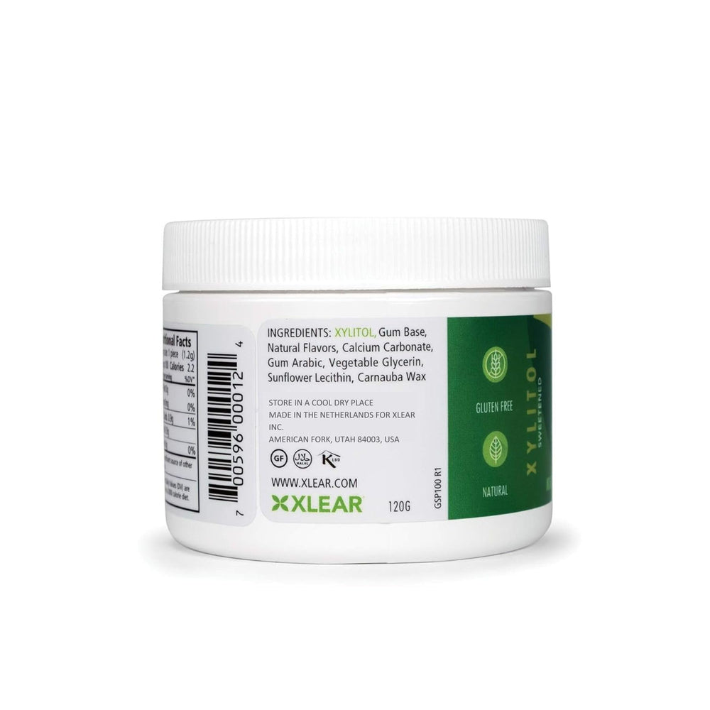 Spry Xylitol gum screw-on lid container featured for easy resealing and on-the-go freshness
