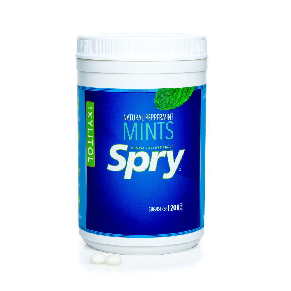 Spry Xylitol peppermint hard candy bulk 1200-count for daily use.