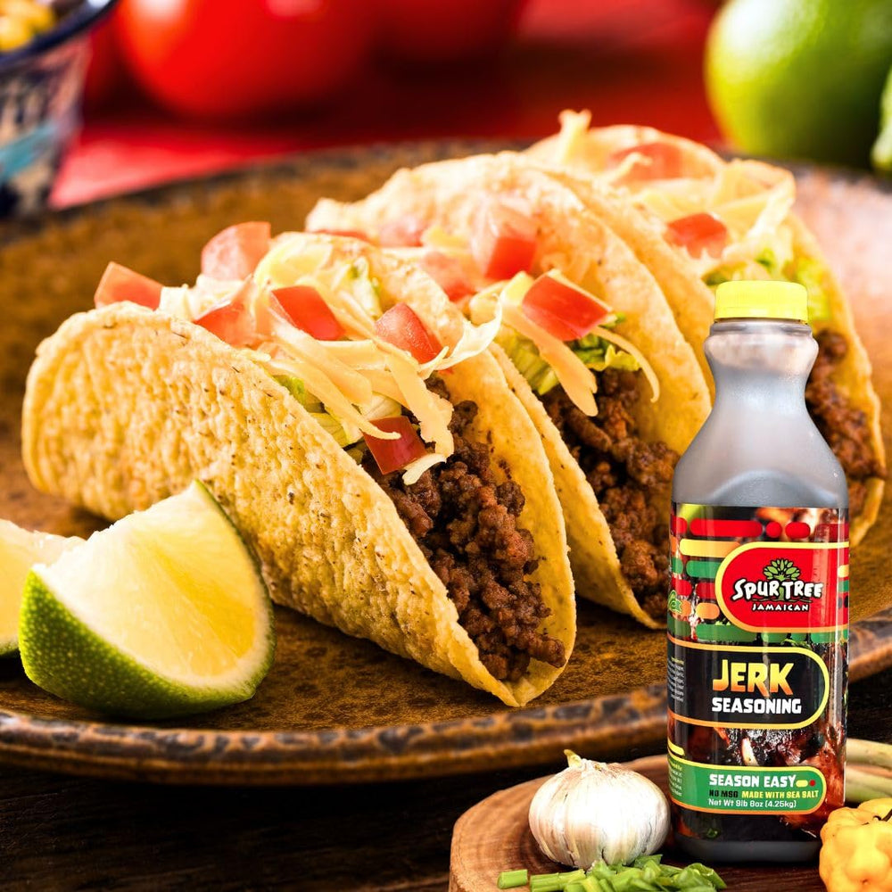 Family dinner featuring Spur Tree Jamaican Jerk Seasoning, island-inspired flavor for meals.