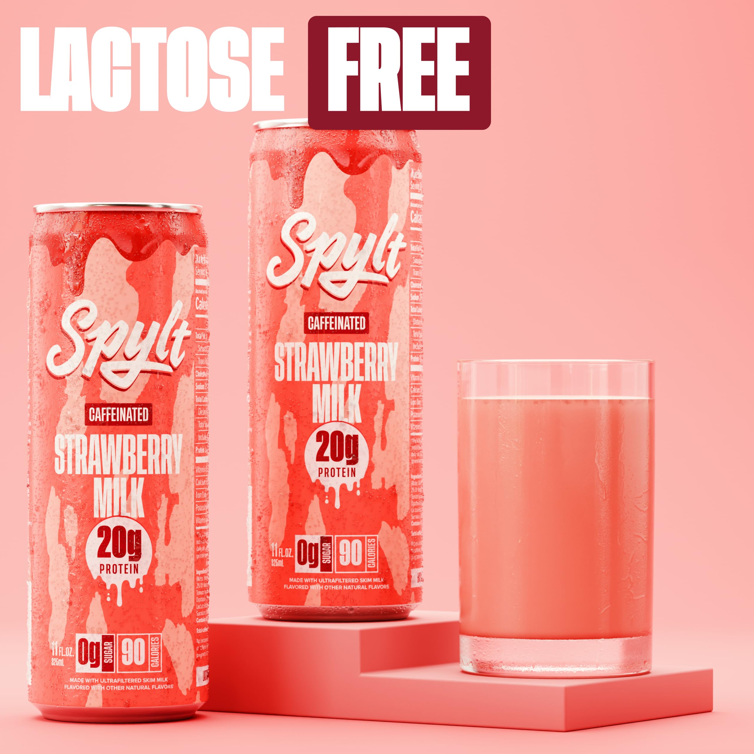Spylt Strawberry Milk caffeine visual illustrates quick energy boost.