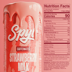 Spylt Strawberry Milk glass pour showcasing ready-to-drink convenience.