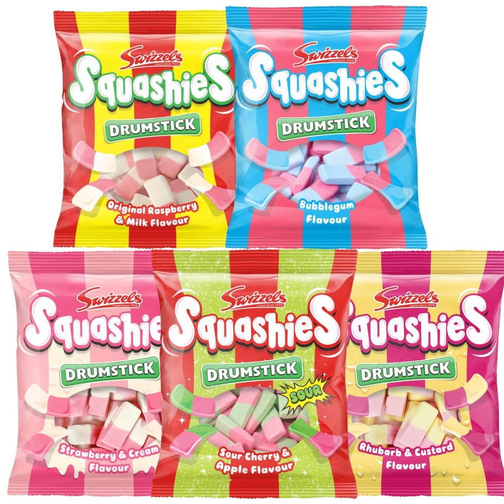 Squashies Added Fun Collection 120g pack with assorted flavors, ideal for sharing and on-the-go snacking.