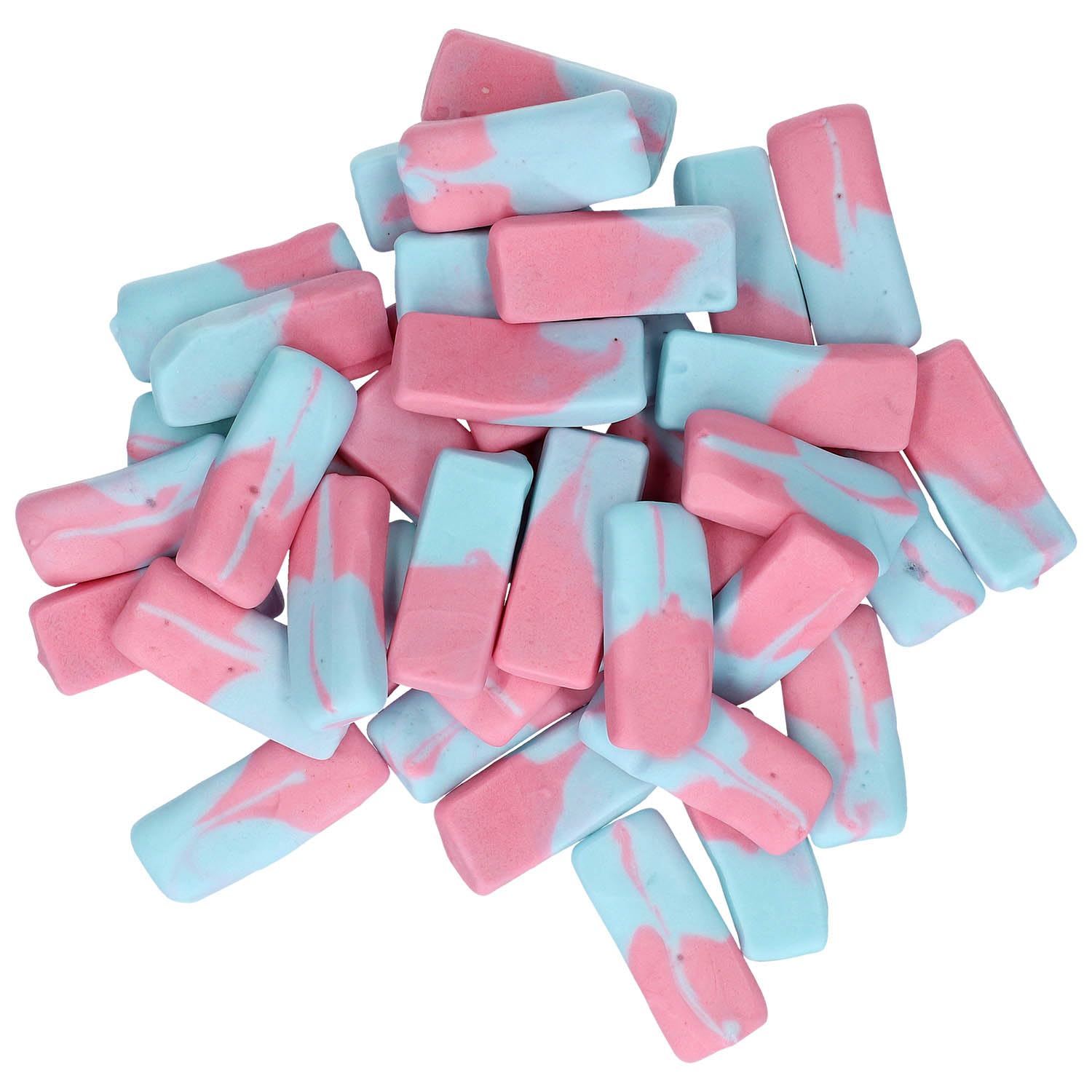 Close-up of Squashies Drumstick Bubblegum candies, chewy texture ideal for quick snacking.