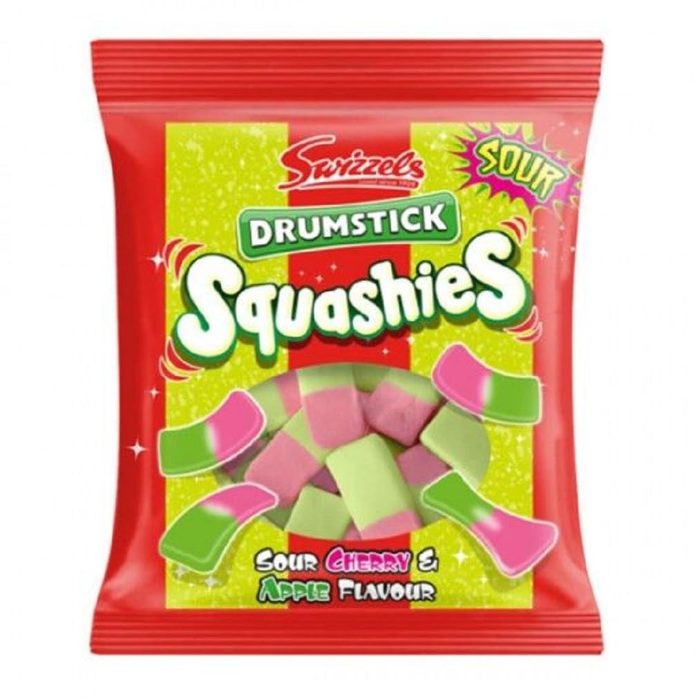 Squashies Drumstick Cherry & Apple pack shot for easy kitchen snacking and sharing.