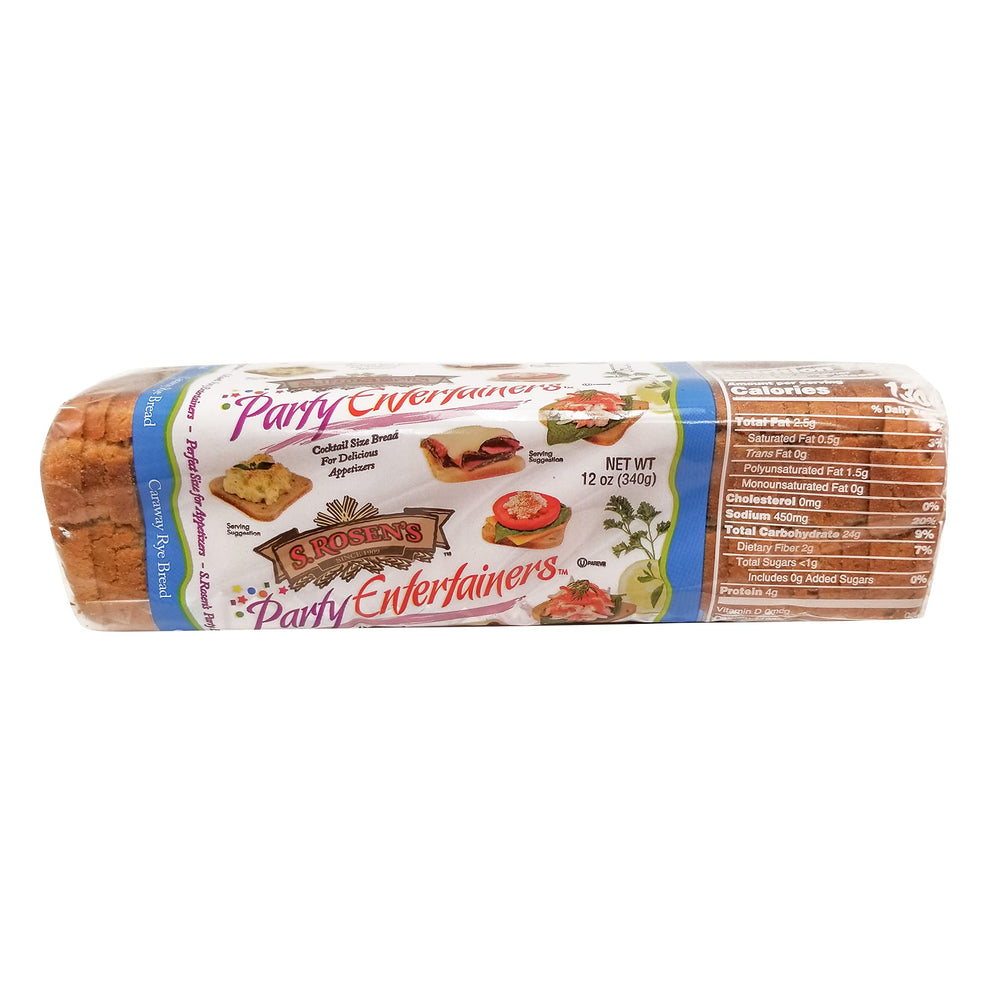 S. Rosen's Cocktail Rye Bread Caraway loaves ready for snacking and meals
