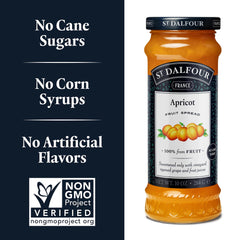 St. Dalfour apricot spread ingredients highlight, no artificial additives.