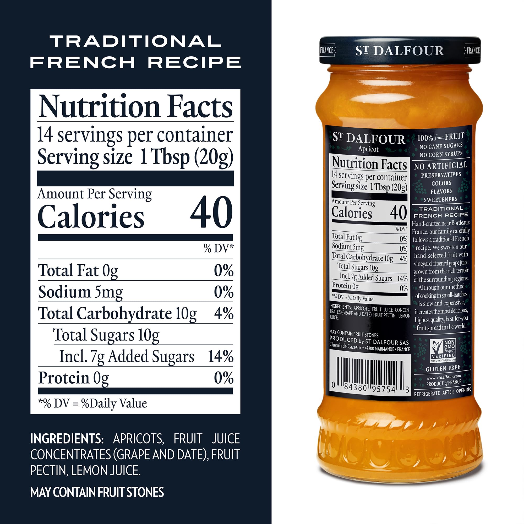 St. Dalfour apricot spread on toast, breakfast-enhancing application.