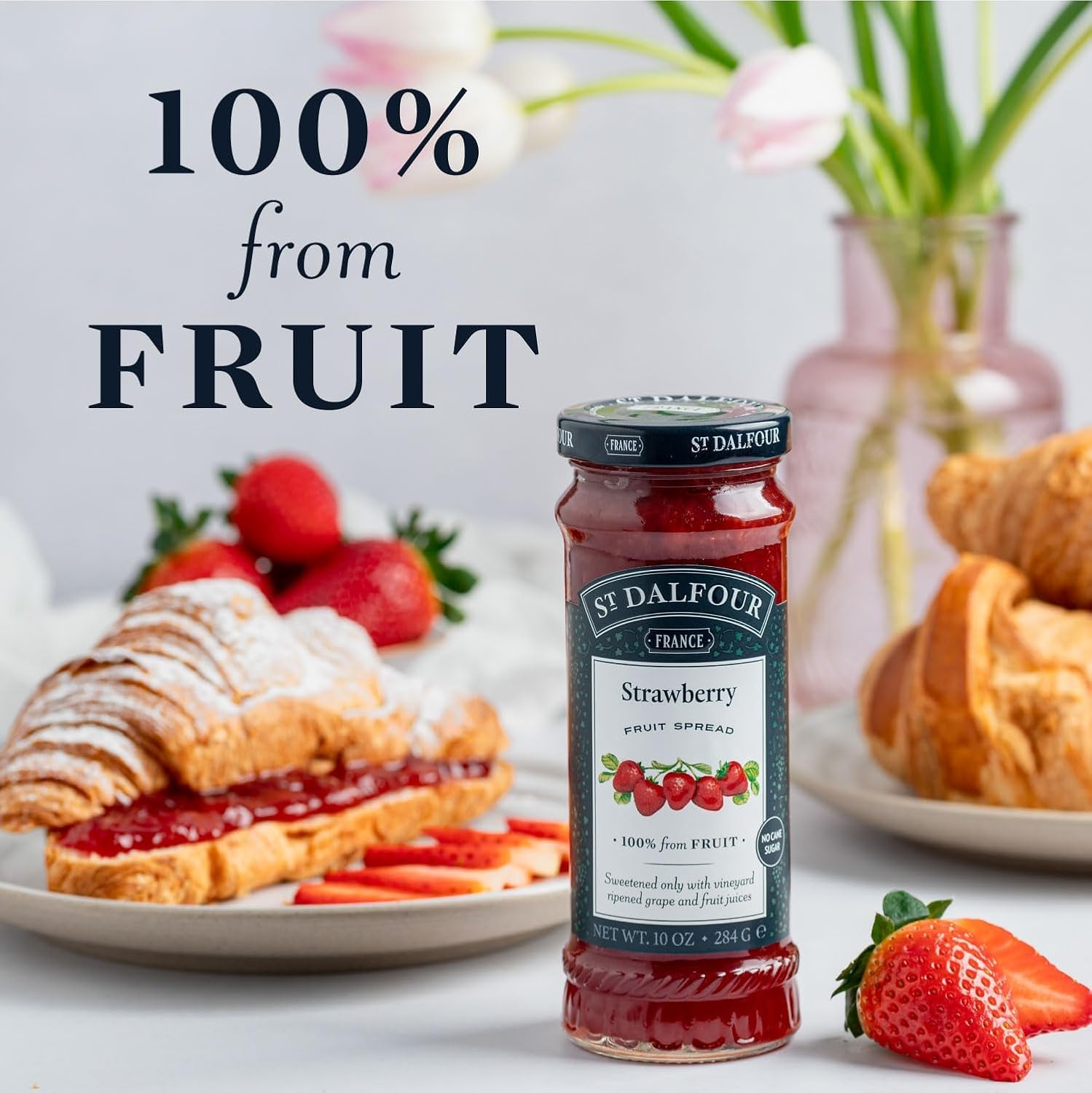 St. Dalfour strawberry spread with a dessert pairing idea