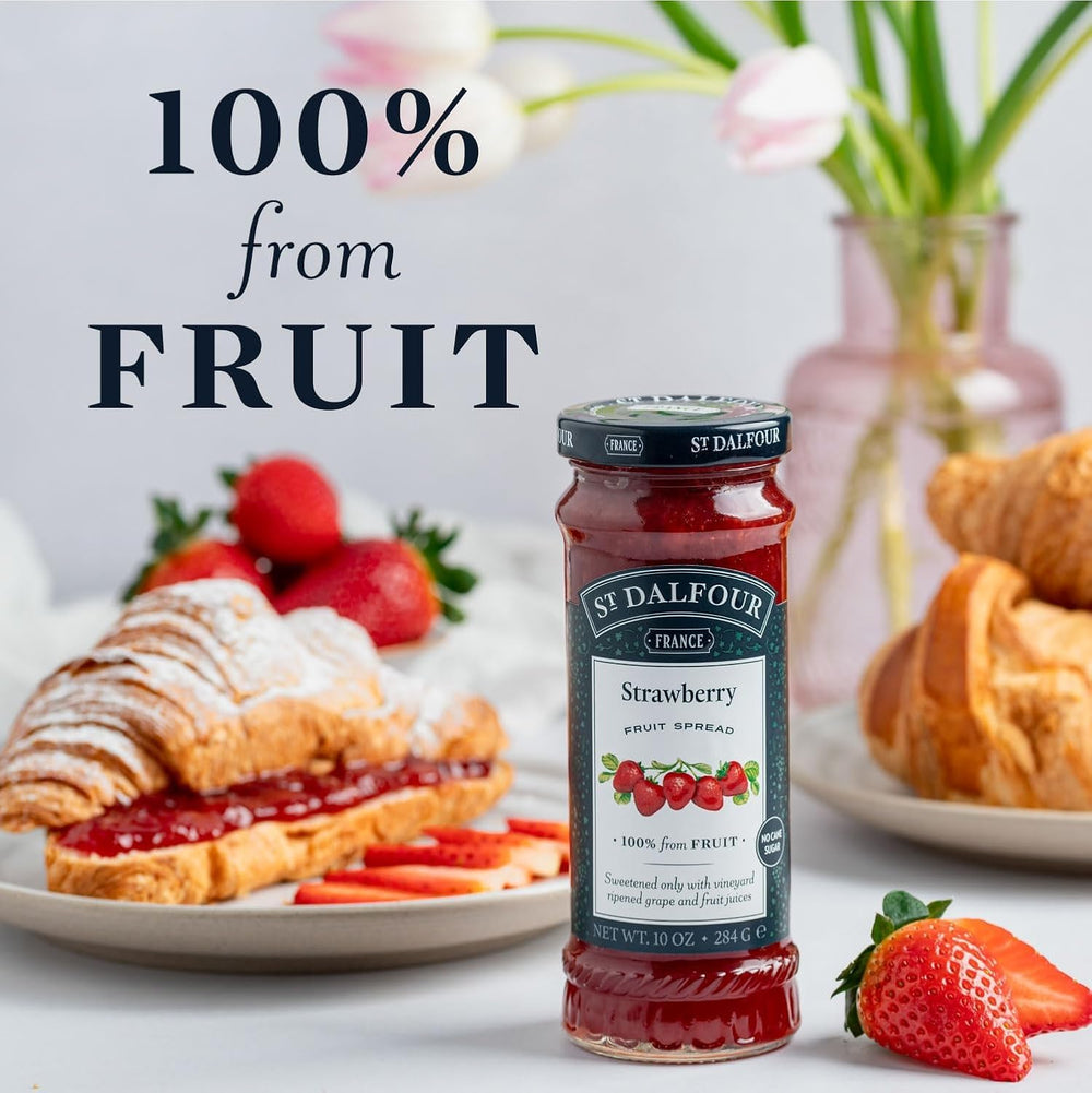 St. Dalfour strawberry spread with a dessert pairing idea