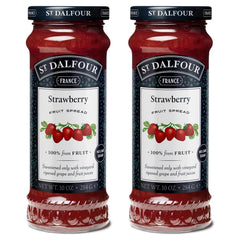 St. Dalfour strawberry spread jar highlighting pure fruit flavor for breakfast