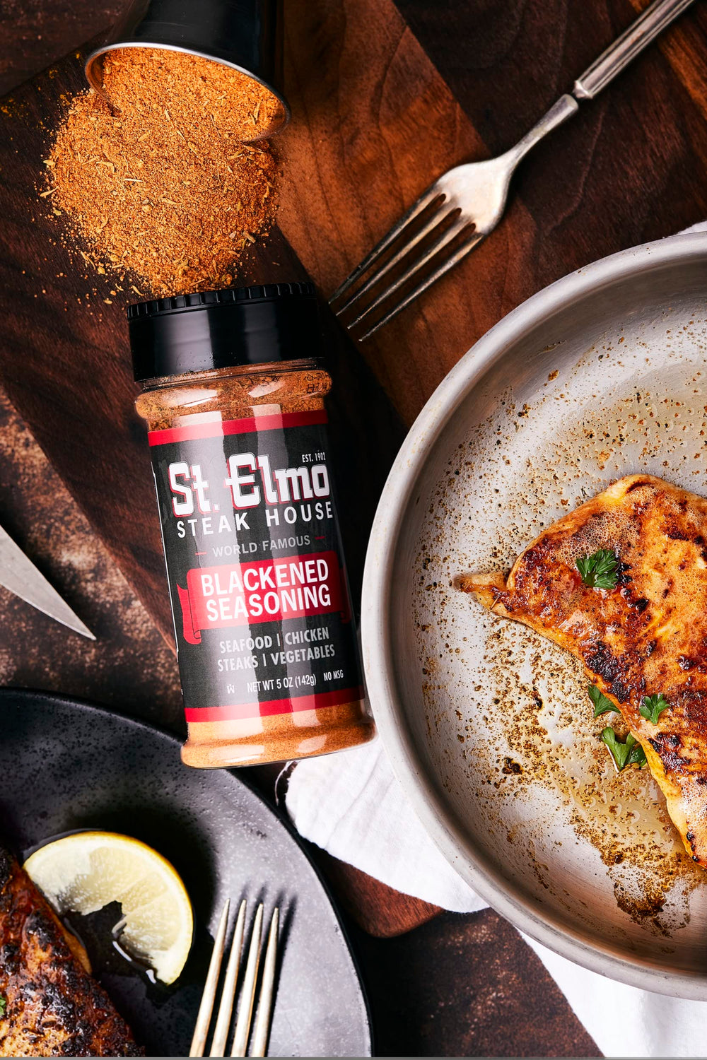 St. Elmo Blackened Seasoning on steak delivers bold heat with balanced flavor.