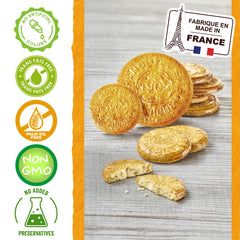 St Michel Grandes Galettes close-up reveals buttery texture and delicate sea salt crunch.
