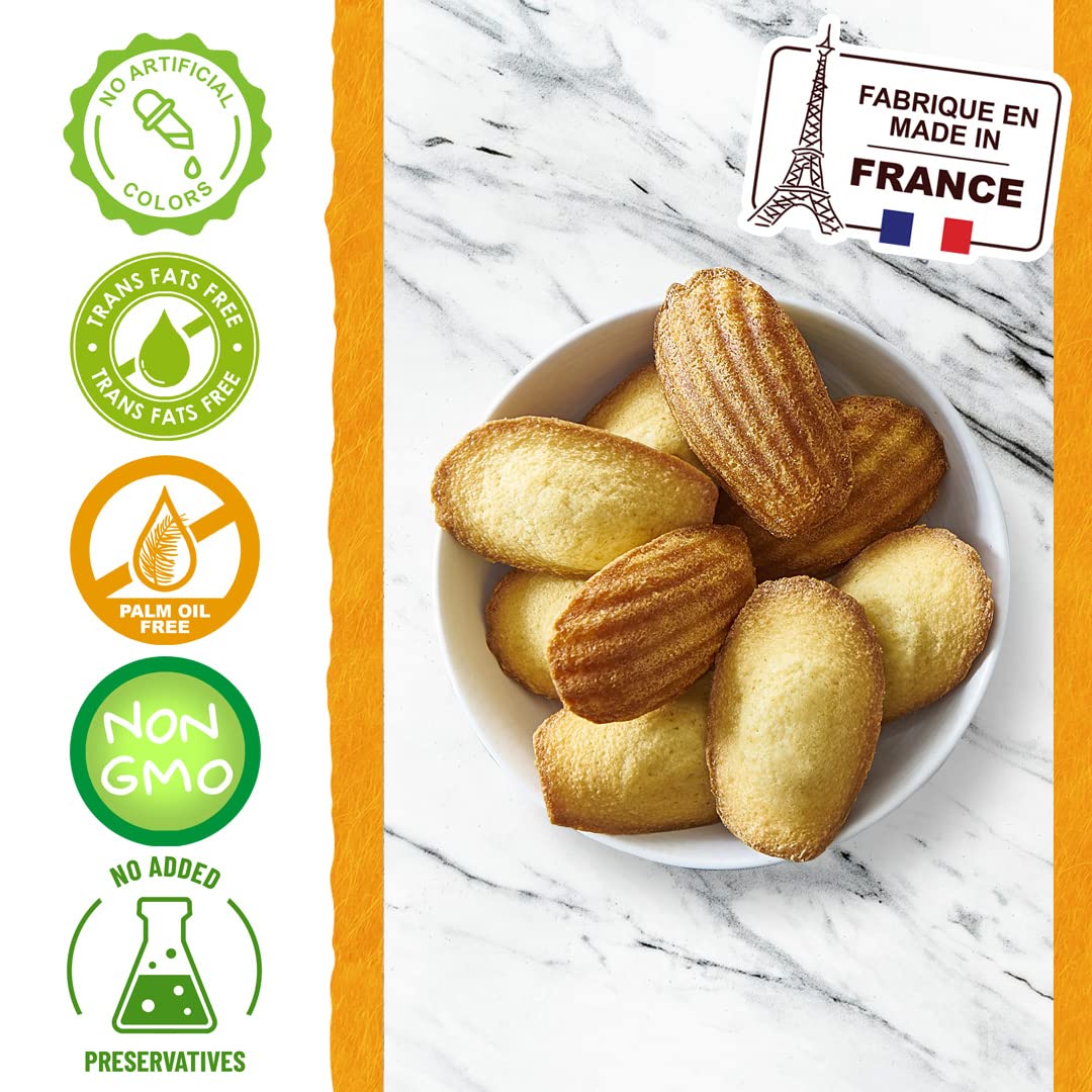St Michel madeleines ten per pack, each wrapped to stay fresh