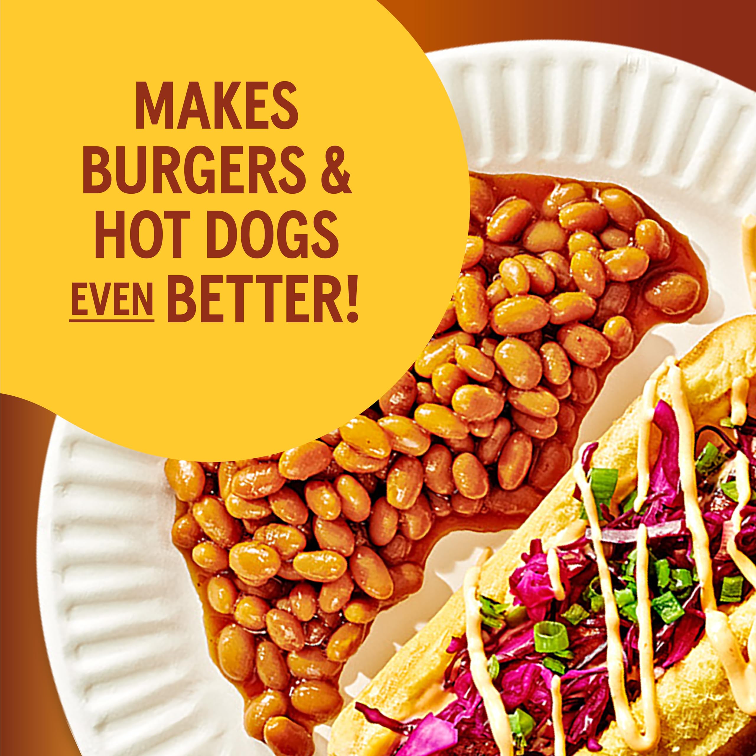 Stack of Bush's Best Homestyle Baked Beans cans in a pantry for easy weeknight meals.