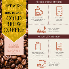 Stack Street Crank High Voltage coffee in a French press ready to brew at home.