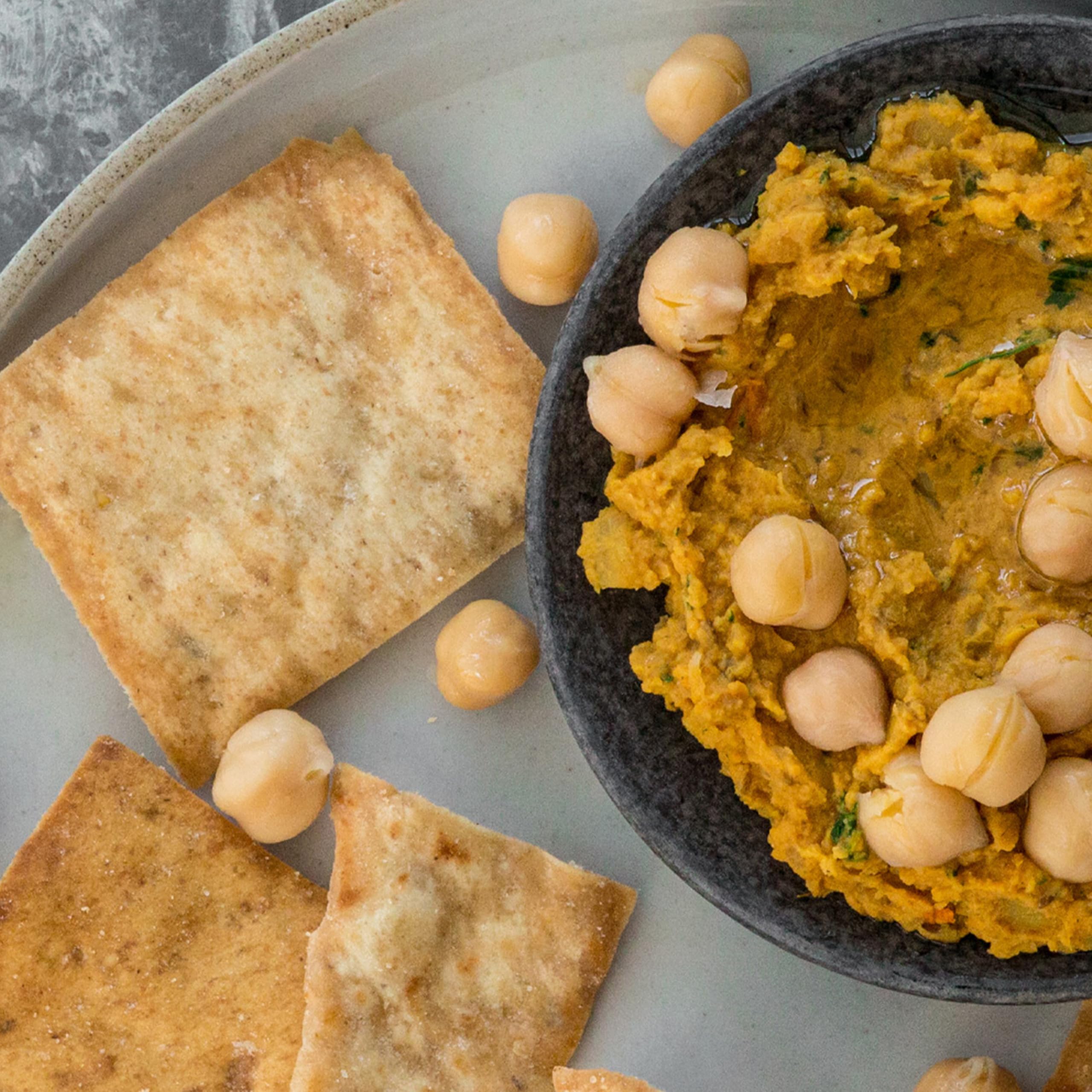 Stacy's Multigrain Pita Chips pair well with cheese or yogurt dips.