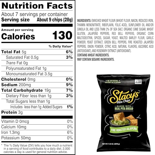 Stacy's Pita Chips crunch close-up highlighting real pita and crisp bite.