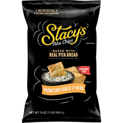 Stacy’s Pita Chips Parmesan Garlic & Herb bag, ready for a quick savory snack
