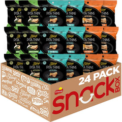 Stacy's Pita Thins Sea Salt front view, crisp pita chips ready for on-the-go snacking