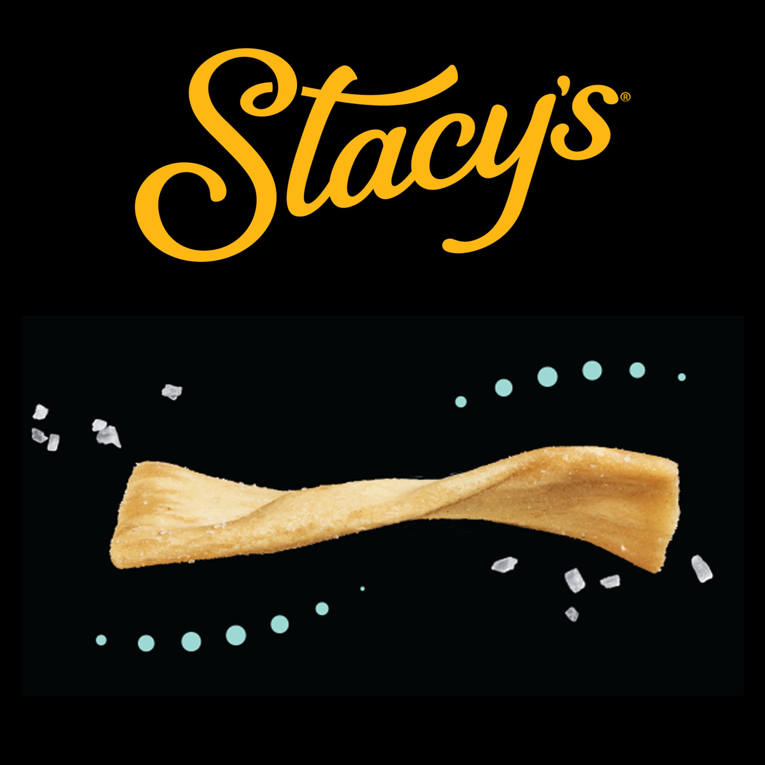 Stacy's Pita Thins textured crunch closeup emphasizes crackly bite.