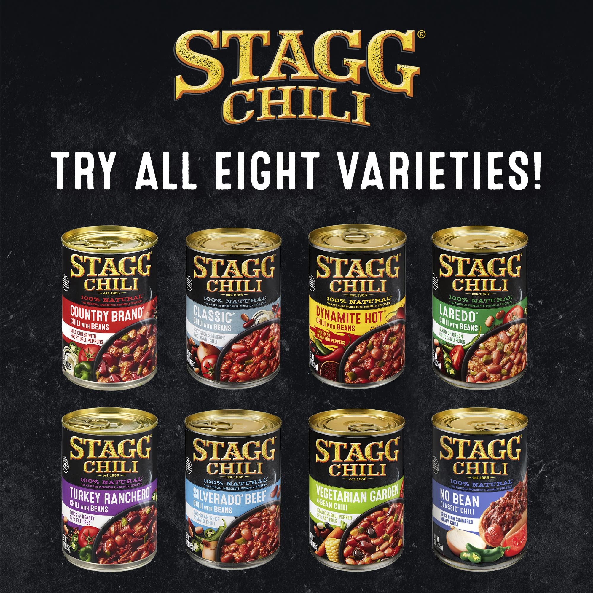 12-pack STAGG Classic Chili with Beans for busy households