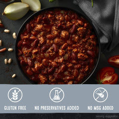 Serving STAGG chili on a loaded baked potato