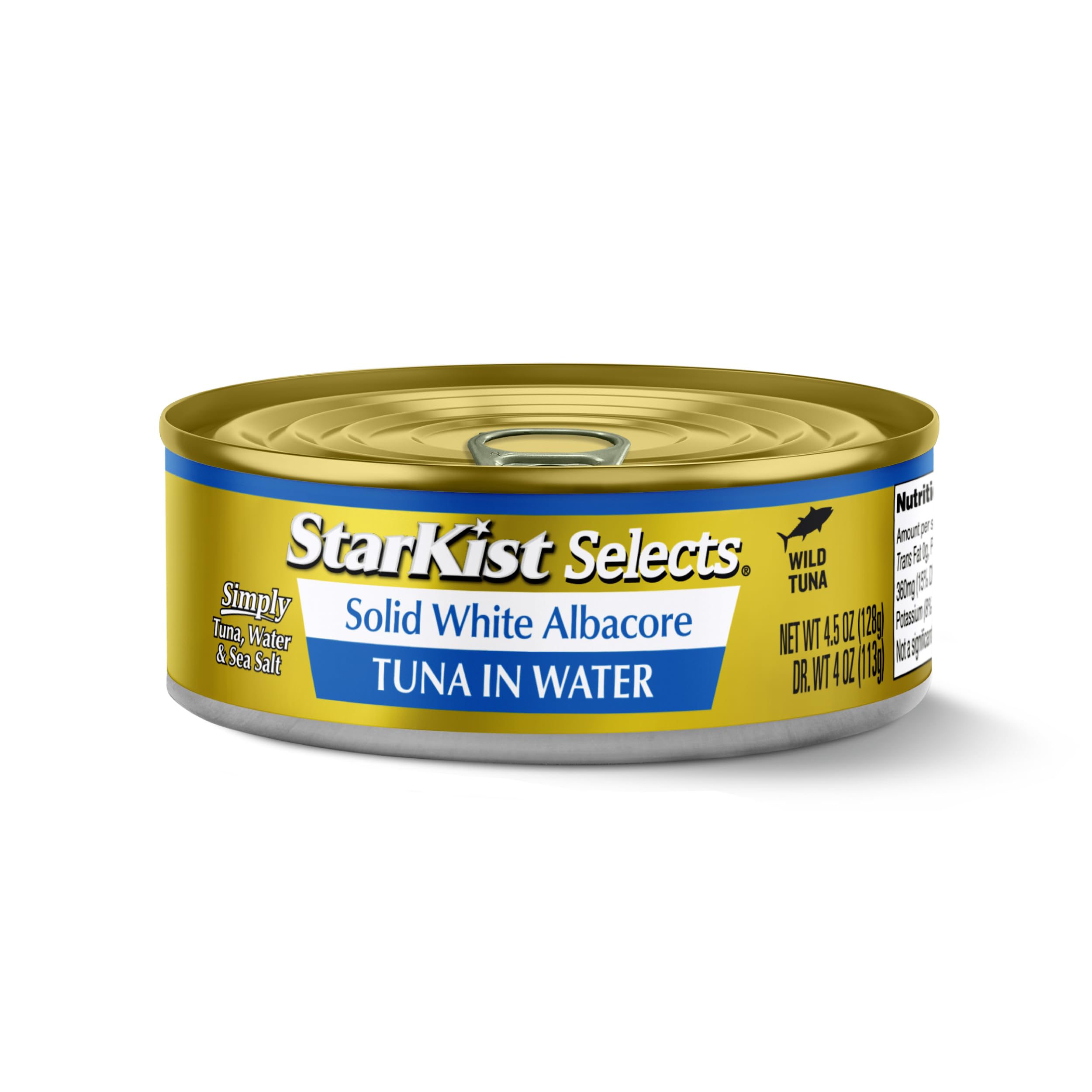 StarKist Selects Solid White Albacore Tuna in Water front can displays crisp, ready-to-use seafood