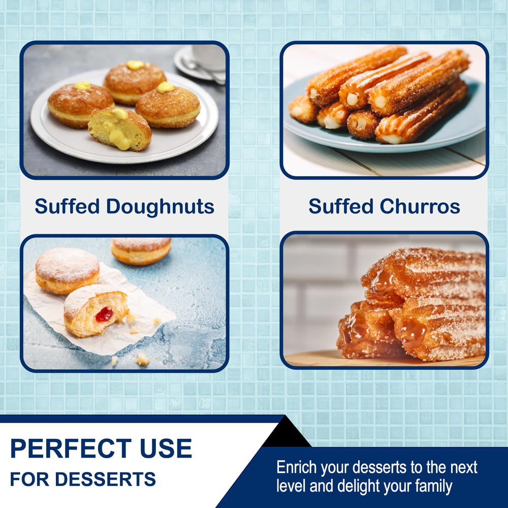 StarBlue large needle injector enables smooth, mess-free stuffing into pastries.