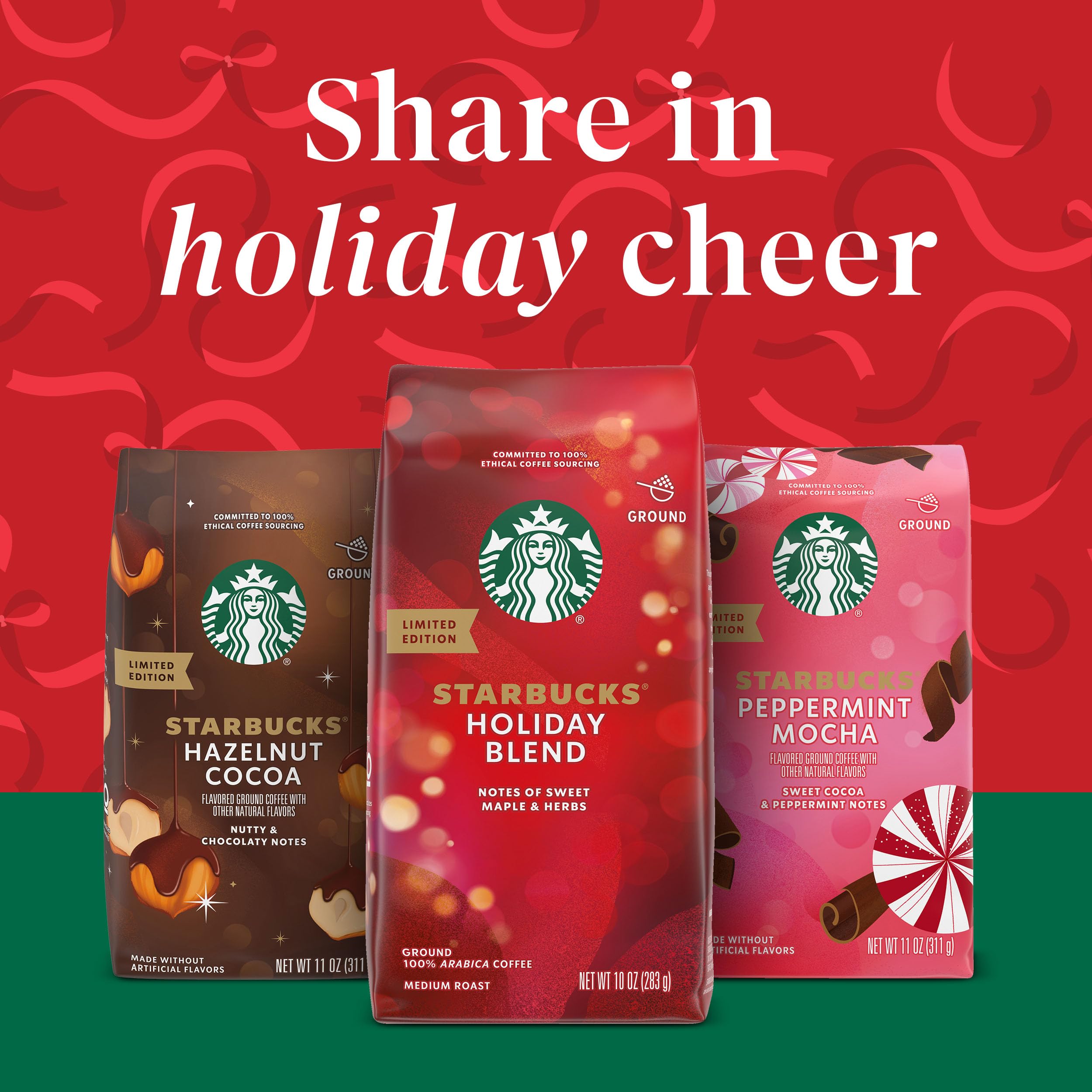 Starbucks 100% Arabica beans emphasize smooth, consistent roast.