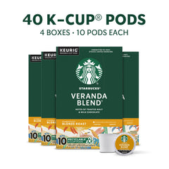 Starbucks Blonde Roast coffee pod showcasing light body and malt notes.