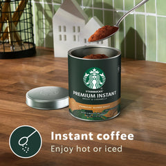 Hot cup of Starbucks Blonde Roast Premium Instant Coffee ready in minutes