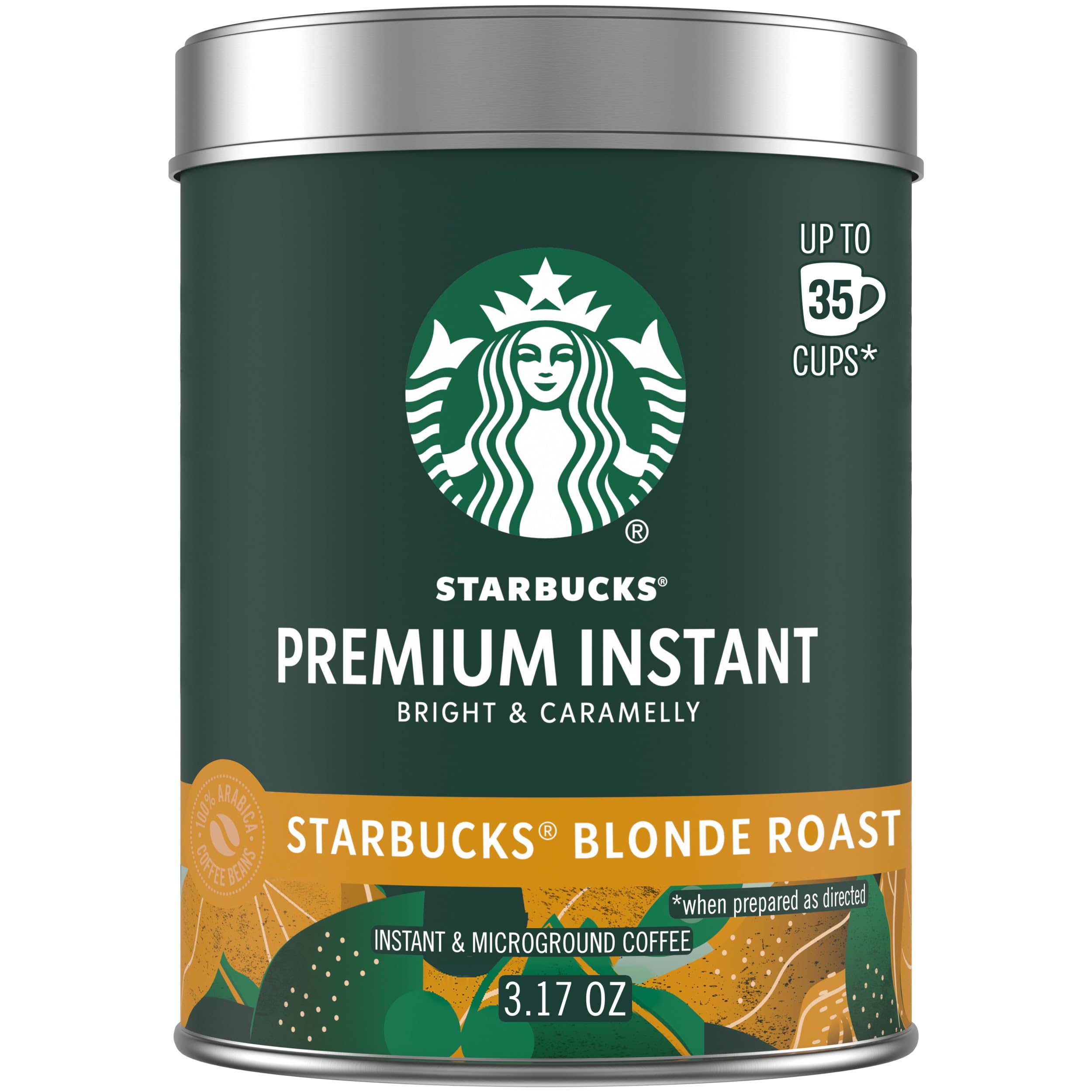 Starbucks Blonde Roast Premium Instant Coffee tin for quick cafe-quality mornings