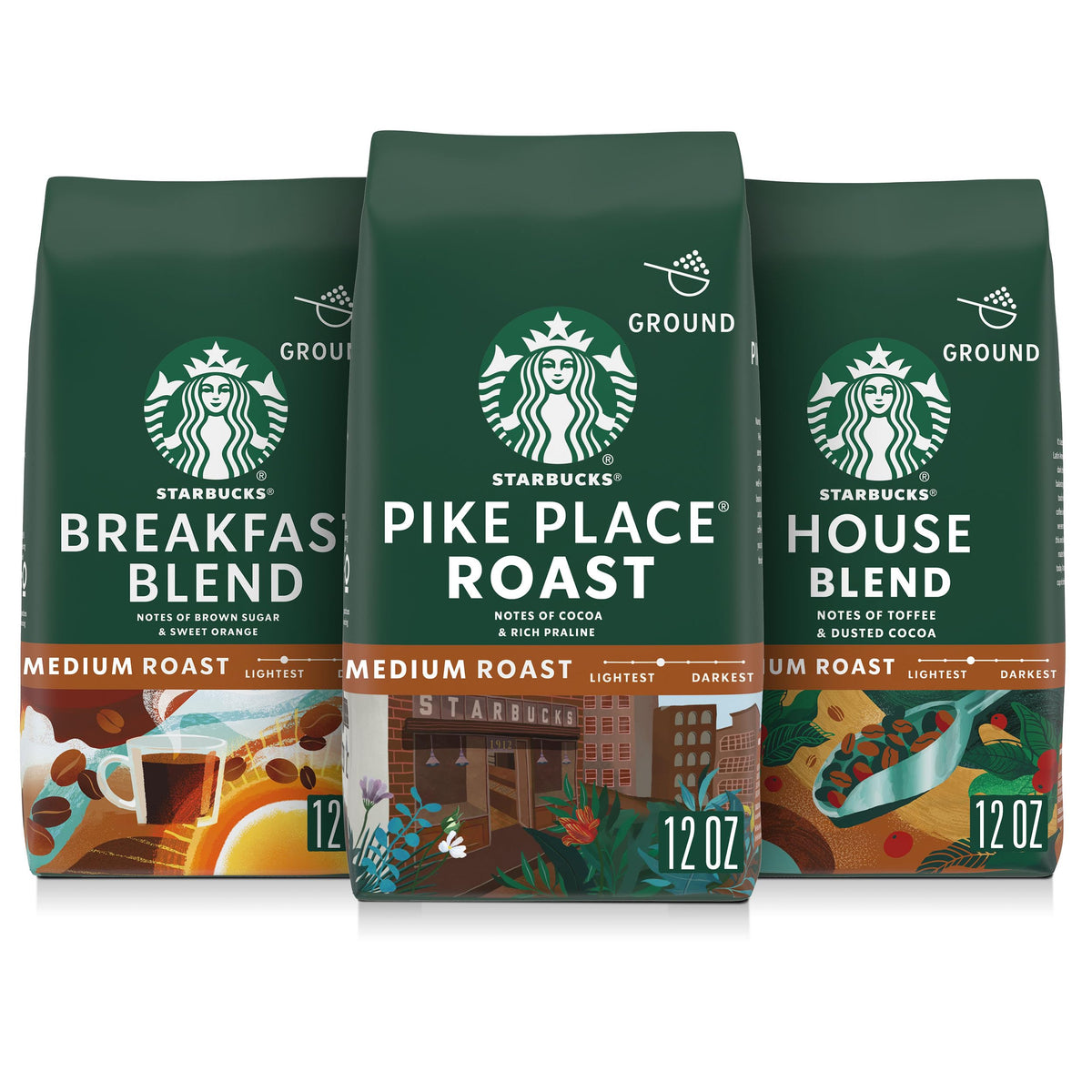 Starbucks Breakfast Blend 12oz bag ready for smooth mornings at home.