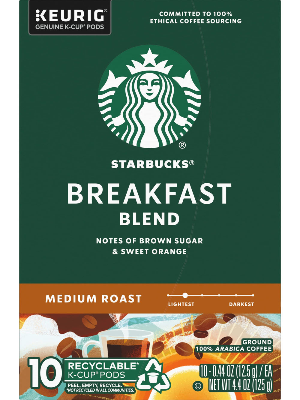 Starbucks Breakfast Blend K-Cup pods in a two-box set for office use.