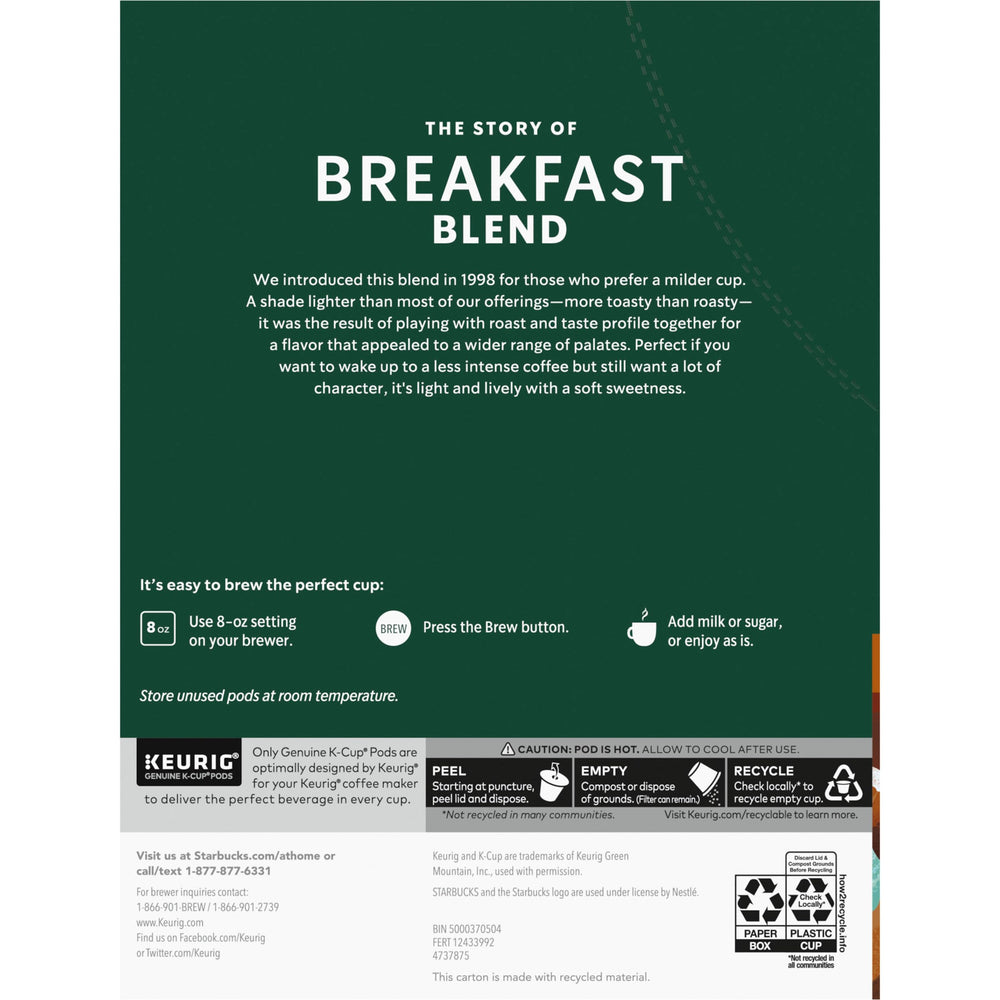 Starbucks Breakfast Blend packaging mockup communicates consistency.