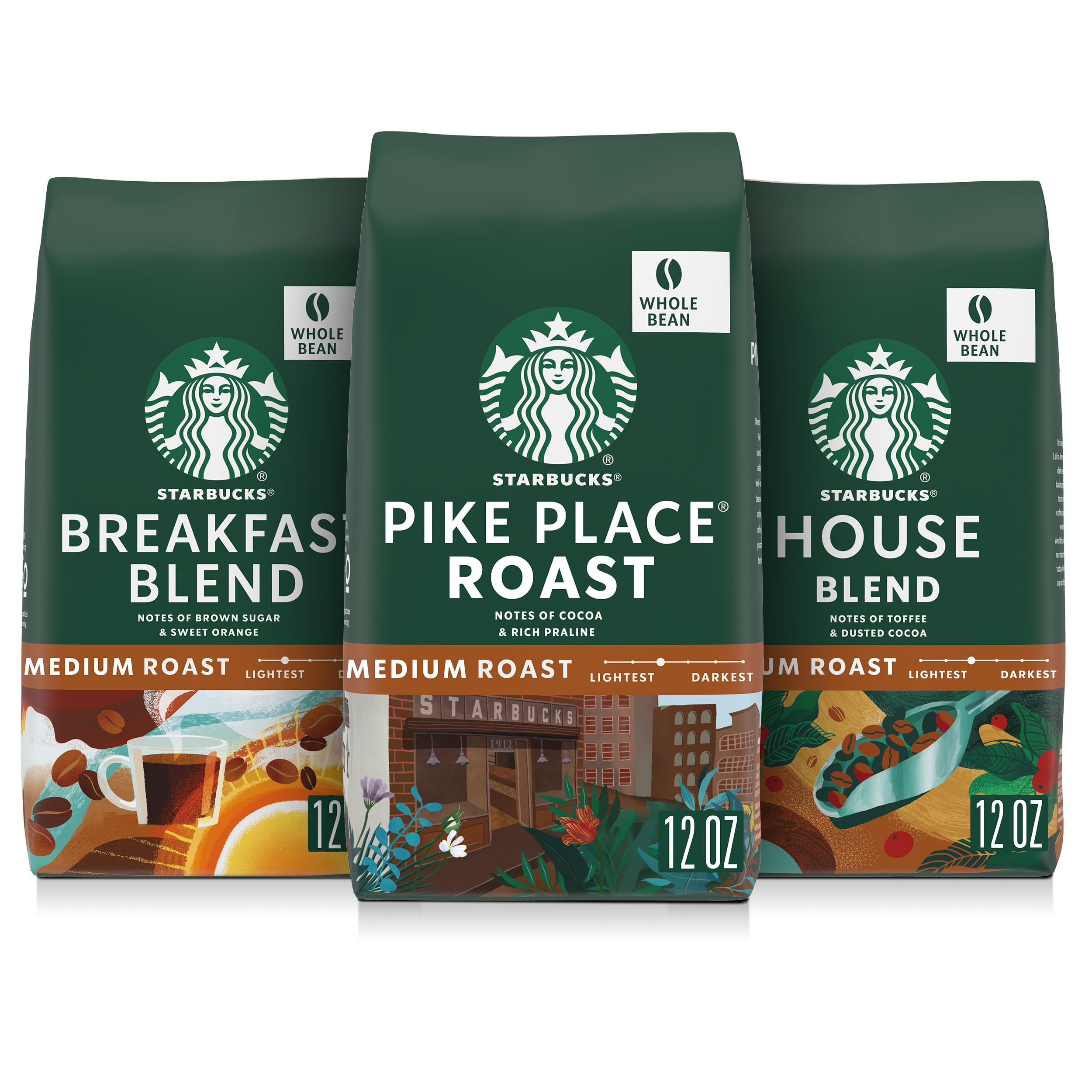 Starbucks Breakfast Blend whole bean bag for easy morning brew